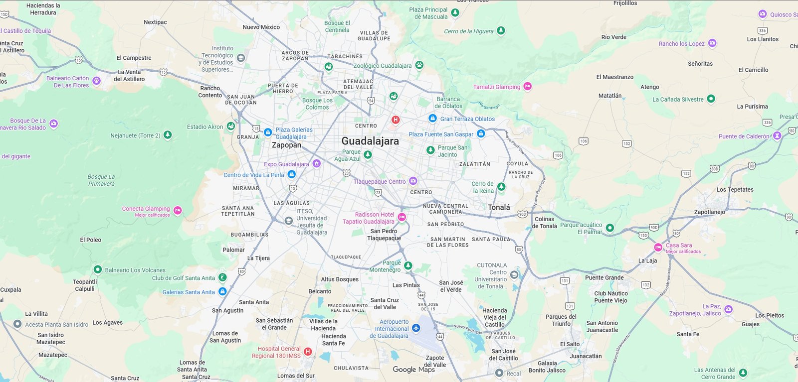 Mapa de Guadalajara y Zona Metropolitana